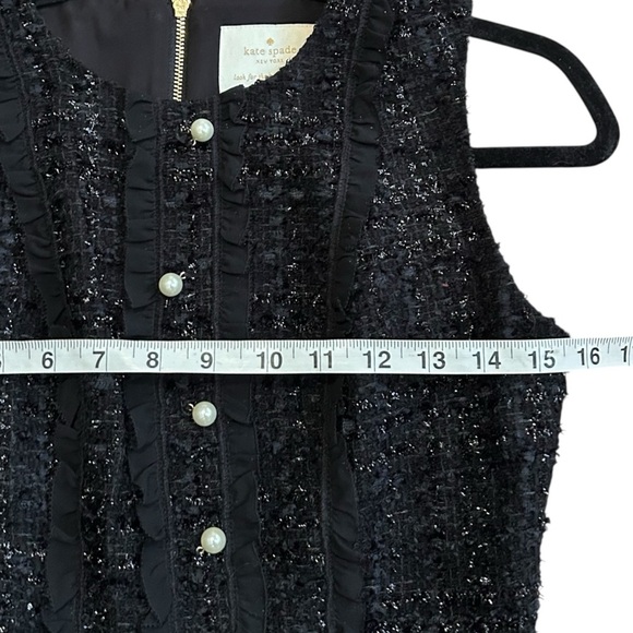 Kate Spade Sparkle Tweed Pearl Button Dress- Size 0 - Picture 7 of 16